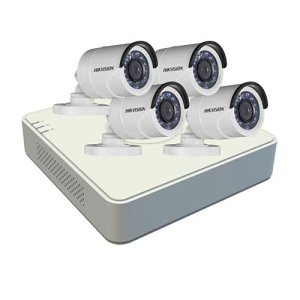 Hikvision DS-J142I-7104HQHI-K-4 Turbo HD Series, 2MP Bullet Camera Kit, IP66, 4-Channel DVR and 4 Analogue Cameras