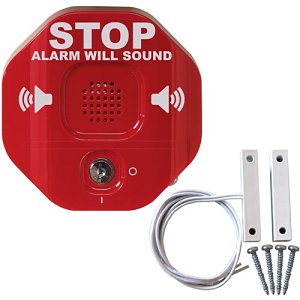 STI-6402 Exit Stopper Multifunction Door Alarm for Double Door, 95 or 105 dB Alarm when Activated, not for outdoor use