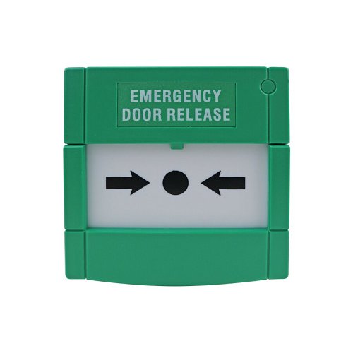 Dual Unit Green Domed Press to Exit and Emergency Door Release