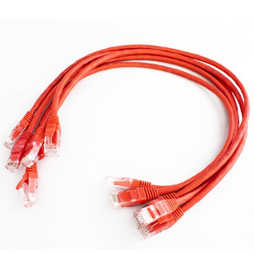 W Box 1 m Category 5e Network Cable for Network Device - 5 - First End: 1 x RJ-45 Network - Male - Second End: 1 x RJ-45 Network - Male - Patch Cable - Gold Plated Connector - 26 AWG - Red