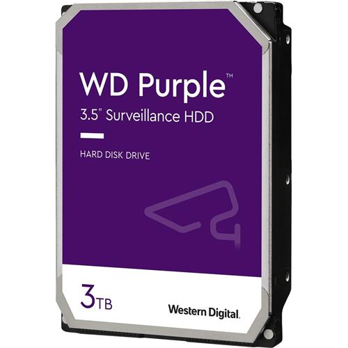 WD Purple WD30PURZ 3 TB Hard Drive - 3.5" Internal - SATA (SATA/600) - Conventional Magnetic Recording (CMR) Method - 5400rpm
