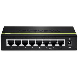 TRENDnet TPE-S44 8 Ports Ethernet Switch - 2 Layer Supported - Power Adapter - 2.10 W Power Consumption - 30 W PoE Budget - Twisted Pair - PoE Ports - Desktop