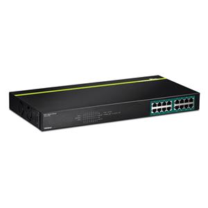 TRENDnet TPE-TG160G 16 Ports Ethernet Switch - Gigabit Ethernet - 10/100/1000Base-T - 2 Layer Supported - Power Supply - Twisted Pair - Rack-mountable